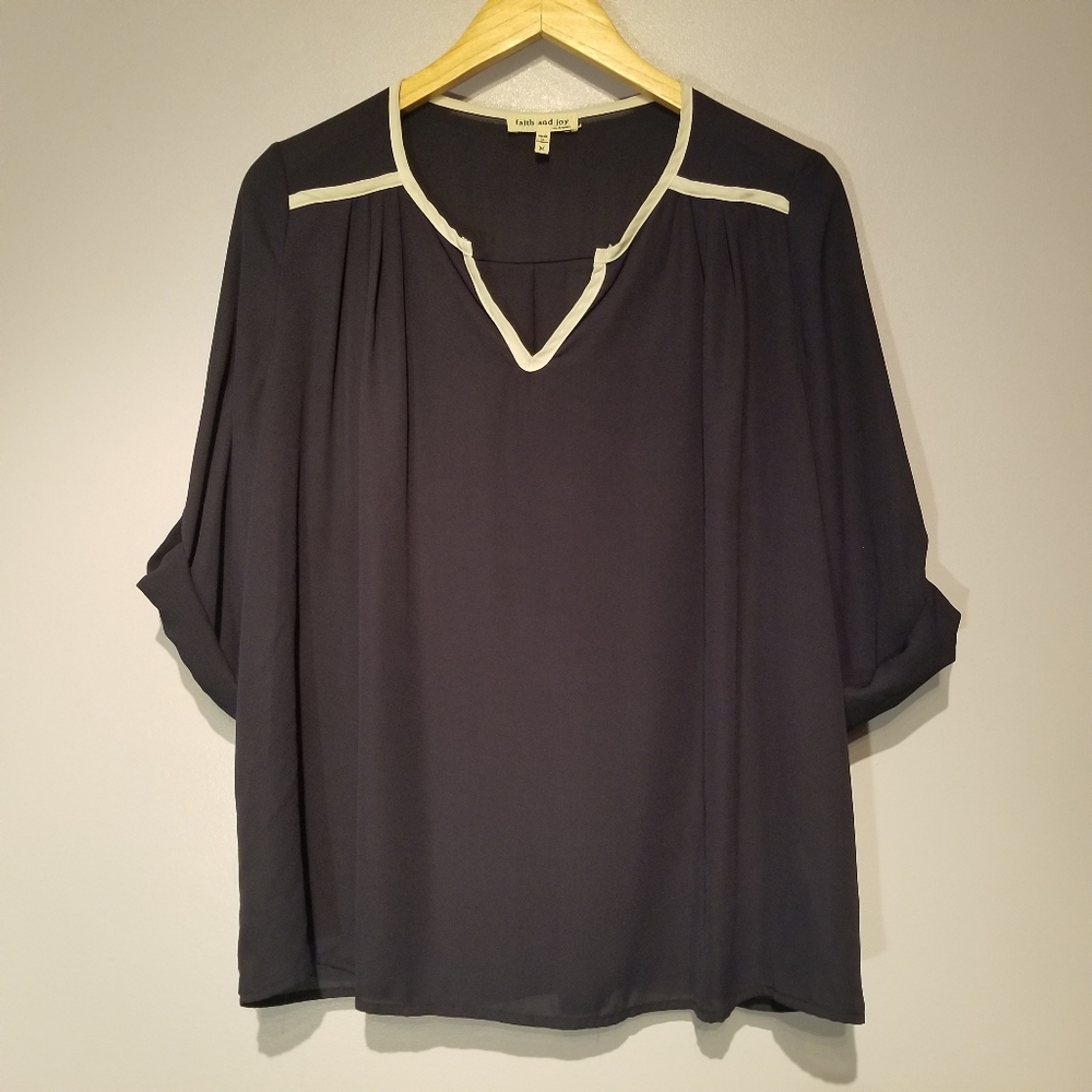 🍂 Faith and Joy Navy Tunic